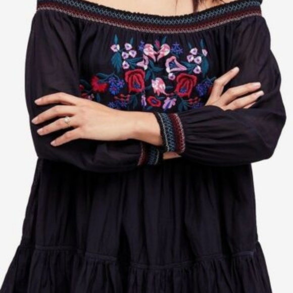 Free People Embroidered OTS Mini Dress - Picture 2 of 7